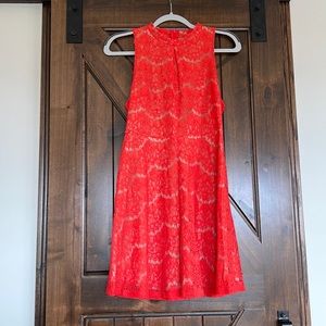 Love Fire Fit and Flare Flower Coral Lace Dress